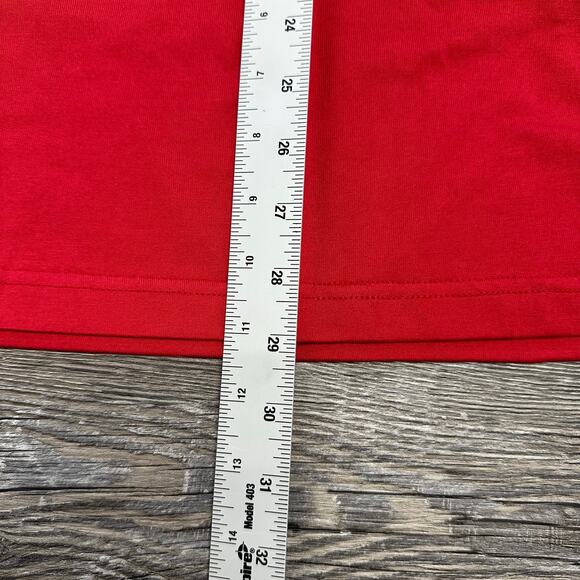 NWT X-Girl Red Mens L Sexy Devil Girl Graphic Long Sleeve‎ T Rex Football Tee - Picture 6 of 7